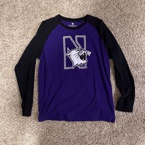 Colosseum Northwestern Wildcats Purple and Black Graphic Baseball Tee